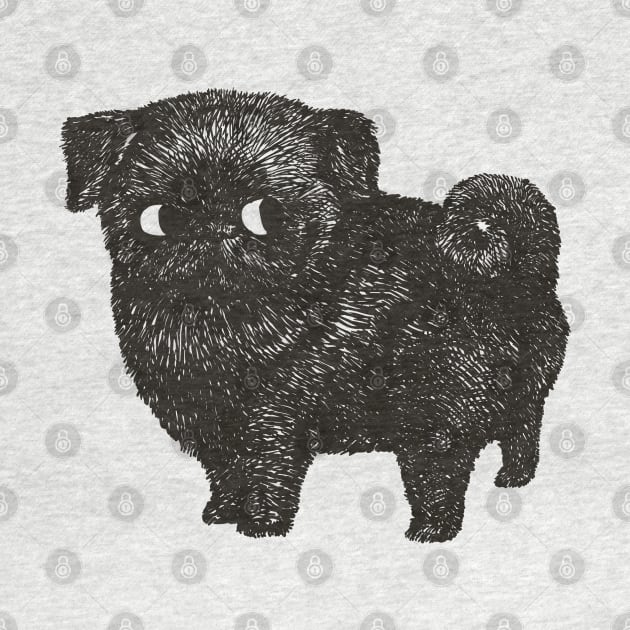 Black Pug by huebucket